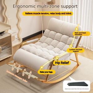 Poltrona a Dondolo Moderna e Confortevole per Adulti con Funzioni di Massaggio e Riposo, per Soggiorno, Camera da Letto, Sala da Pranzo e Uso Domestico - Product Image 3