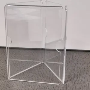 Table Tent Triangle Sign Holder Clear Acrylic Three Panel Sided Menu Holder Lucite Triangular Prism Menu Card Display Stand