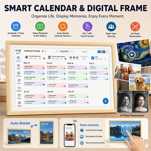 Planificateur mural de 15,6 pouces, calendrier numérique, affichage interactif tactile intelligent, tableau d'horaire familial, horloge électronique MP3 MP4/AVI - Product Image 4