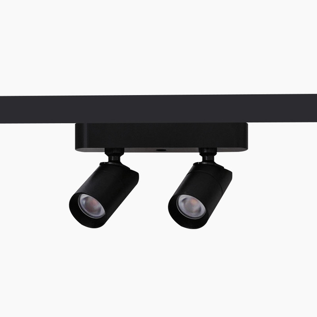 Mini Dual Head Aluminum Spotlight 3W*2 LED Cabinets Modern Design Magnetic Track DC24V Commercial Museum Jewelry Showcase