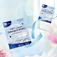 NOUVEAU Feuilles de lessive jetables écologiques 5-en-1 avec parfum plus intense, véganes et biodégradables, à base d'enzymes liquides actives