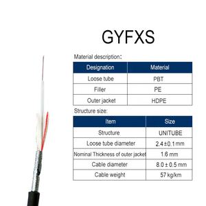 Cable de fibra óptica para exteriores GYFXS G652D 6 CORE G657A1/G657A2/OM1/OM2/OM3/OM4 HDPE cubierta exterior madera contrachapada/tambor de madera de hierro Color negro - Product Image 1