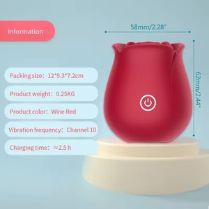 Glow Dark 2024 Mini Suction Vibrator Rose Flower Design <b>Clitoral</b> & <b>Nipple</b> Stimulation Silicone ABS Material Sex <b>Toy</b> for Women - Product Image 2