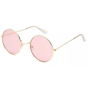 Round Retro Sunglasses <b>Gold</b> Silver Frame UV400 Protection Women's Fashion Lightweight Full Rim Category 1 Lenses - Product Image 4