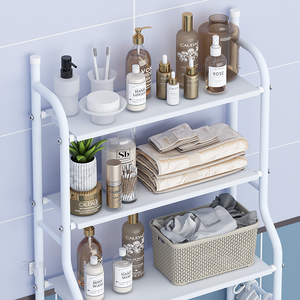 3-Tier Foldable Iron <strong>Steel</strong> Modern Standing Type Bathroom Over the Toilet <strong>Rack</strong> Organizer for Home Storage - Product Image 2