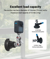 Support de fixation à ventouse en alliage d'aluminium CNC de 3 pouces pour voiture et bateau, pour support de caméra ou de téléphone, robuste