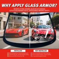 Película Protectora para Ventanas de Auto 2027, Antiexplosión, EPU, PPF Azul, 6.5mil, VLT94%, UVR99%, Hidrofóbica, Alta Claridad