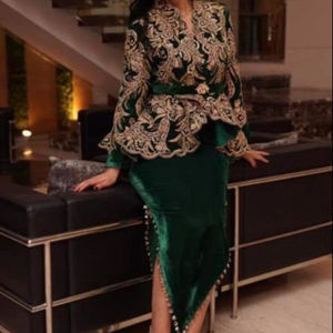 Elegante Vestido de Noche para Fiesta/Boda con Bordado Zardozi Premium de Alta Calidad - Product Image 1