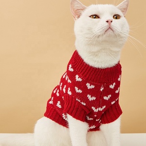 <span class=keywords><strong>Pull</strong></span> en tricot pour chien, chat, animal <span class=keywords><strong>de</strong></span> compagnie, vêtements d'hiver doux et chauds, rose, motif cœur, vêtements <span class=keywords><strong>de</strong></span> fête - Product Image 5