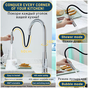 Pulverizador de latón moderno de lujo, grifo extraíble para fregadero de cocina, filtros de agua extraíbles, rotación de 360 °, grifo mezclador frío y caliente para Cocina - Product Image 2