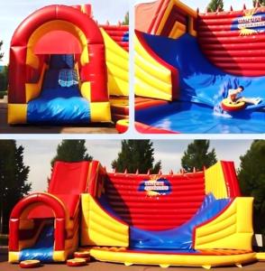 Toboggan aquatique géant en forme de demi-tube, toboggan aquatique gonflable géant en PVC en forme de <span class=keywords><strong>U</strong></span> avec <span class=keywords><strong>piscine</strong></span> - Product Image 6