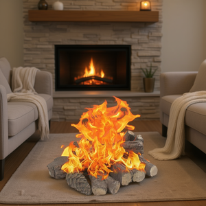 Leños para Chimenea de Gas de 8 Pulgadas, Color Madera, Gas Natural, Propano, Juego de Accesorios para Fogatas, Modelo D0100HAHIGW - Product Image 2