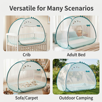 Universele Volledige Baby Muskietennet Wieg Mongoolse Tent Stijl Prinsessen Design Anti-Val Opvouwbaar Geen Installatie Staal