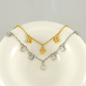 Heart Shape Pendant Necklace Gold Stainless Steel Choker Chain For Women Gift Jewelry - Product Image 2