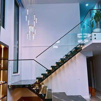 Escalier préfabriqué en métal DIY avec bandes de roulement en marbre naturel