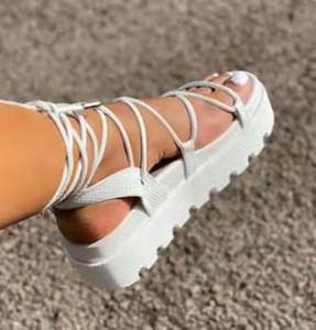 2021 Fashion <strong>Lady</strong> Sandales Bandage Lace-up Platform Roman Talons Femmes Sandalias Mujer <strong>Flat</strong> Women <strong>Sandals</strong> for Women - Product Image 3