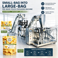 Machine d'emballage automatique de sachets pour chips de pommes de terre avec tri et pesage automatiques, machine d'emballage secondaire