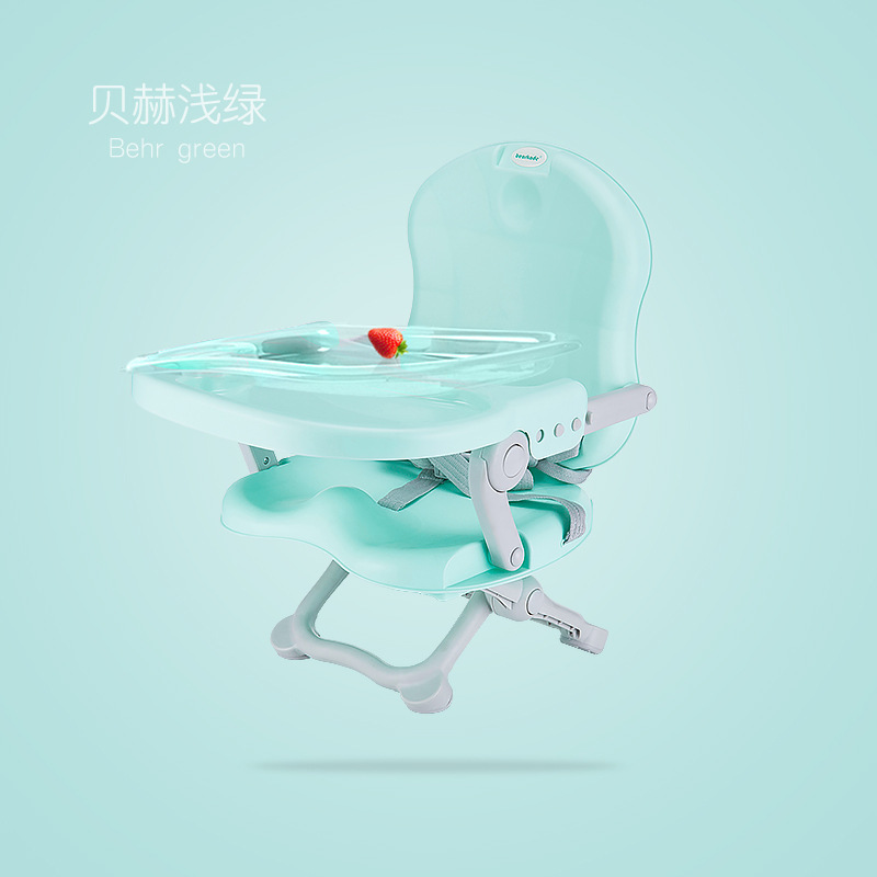 Chaise de salle à manger portable verte avec plaque transparente