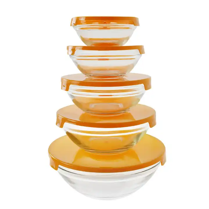 salsa bowl with lid colour 5pcs