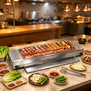 Parrilla Eléctrica Comercial para Catering, sin Humo, 7KW, Calentamiento Rápido, Unidad de Cocina Interior para Carne y Comida Vegetariana - Product Image 4