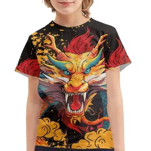 Cool Dragon Custom T-Shirt Voor Kinderen Plus Size Zomer Snelle Droge O-hals T-Shirts Hoge Kwaliteit Grafisch T-Shirt Sport Bulk