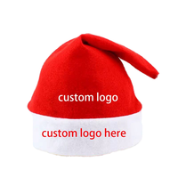 Chapeaux de Noël rouges personnalisés de haute qualité, doux, en non-tissé, bonnets de Père Noël pour adultes et enfants, décorations de Noël classiques