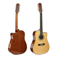 Guitare acoustique électrique 12 cordes Surpass Music de haute qualité, table en épicéa premium, corps en sapele, guitare folk en bois unique