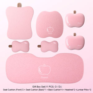 Ensemble de coussins de siège de voiture en peluche Apple Happiness pour Golf Civic, hiver, dessin animé, rouge/rose, 12 pièces, ensemble complet avec coton creux - Product Image 4