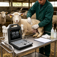 Échographe vétérinaire Doppler couleur portable, écran LED 12,1 pouces, scanner de diagnostic animal pour chiens, chats, chevaux, bovins