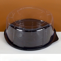 Boîte à gâteau personnalisée en PET, boîte à gâteau ronde pour boutique de desserts, pour l'emballage de sushis, de biscuits, boîte à pâtisserie en plastique transparent