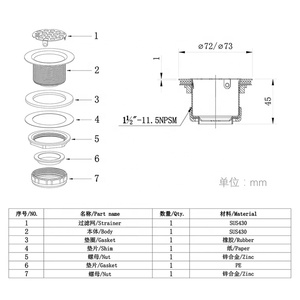 Colador de fregadero de cocina de acero inoxidable Olde, tapón de fregadero, <span class=keywords><strong>escurridor</strong></span> de cesta de fregadero - Product Image 5