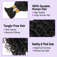 Ekstensi Rambut Manusia Deep Wave Boho Braids, 100% Virgin, Bebas Kusut, Dapat Diwarnai, Berbagai Warna, Grosir Senmu Beauty