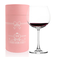 Verre à vin rouge de luxe transparent fait main Xipan Premium 643ml – Gobelet en cristal incassable pour mariages, anniversaires, retraites