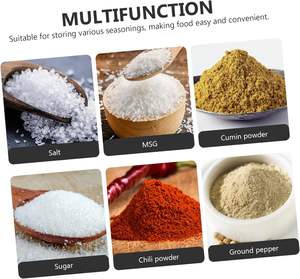 Envase de Plástico para Especias de 100 ml, Botella para Condimentos y Pimienta para Barbacoa con Tapa Abatible, Frascos de Especias de Plástico Transparente Negro Mate - Product Image 5