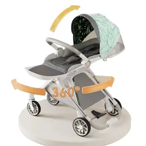 Роскошная Складная 360 Вращающаяся алюминиевая детская коляска легкая дорожная коляска для самолета детская коляска