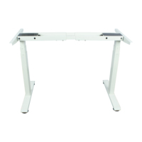 Cadre de bureau électrique blanc à double moteur et 3 niveaux de réglage, base de bureau assis-debout télescopique réglable en hauteur pour le bureau à domicile