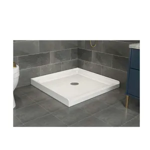 Base de ducha cuadrada de Abs para baño, bandeja de acrílico blanco de alta calidad, estándar europeo, OEM, 5cm, 70x70, diferentes tamaños disponibles