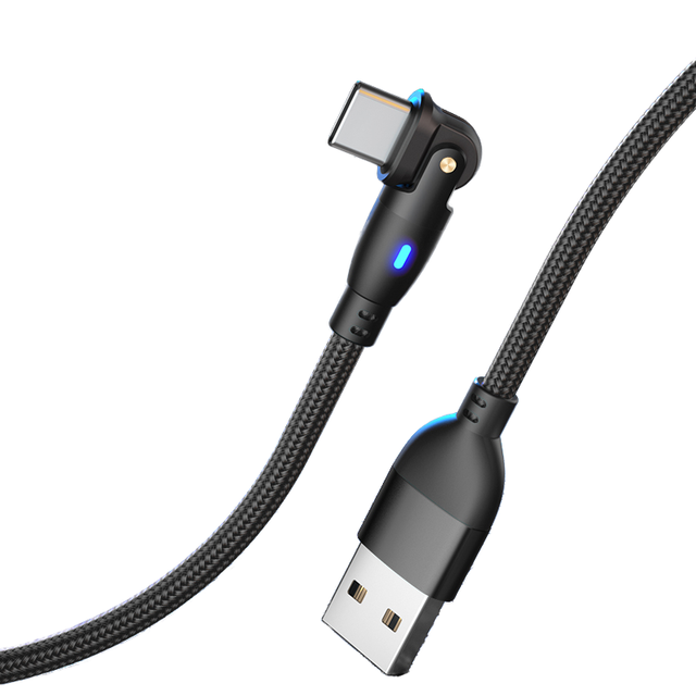 USB Data Cable Rotates 180 Degrees ° Angled Charging Cable Compatible Withype-C Fast Charging Cable