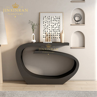 Table console moderne de luxe en métal gris, design artistique incurvé, table d'entrée, meuble de couloir pour la maison, salon