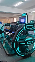 Simulador de Experiencia VR 9D 360° con Diseño de Parque Temático de Dinosaurios, 6 Asientos para Centro Comercial, Parque de Atracciones Educativo, Material Metálico