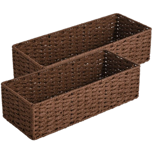 Cesta de Almacenamiento Multifuncional Ecológica de Yute y Hierba Marina, Tejida con Cuero, Bonita y Única, Regalo, 8 Cestas, Cubo, Lavandería, Bicolor, Escalera - Product Image 2