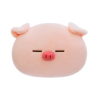 Vente directe usine : Peluche cochon ronde, coussin tête de cochon à grand visage, coussin de sommeil mignon en forme d'animal à câliner, coussin multifonctionnel pour canapé