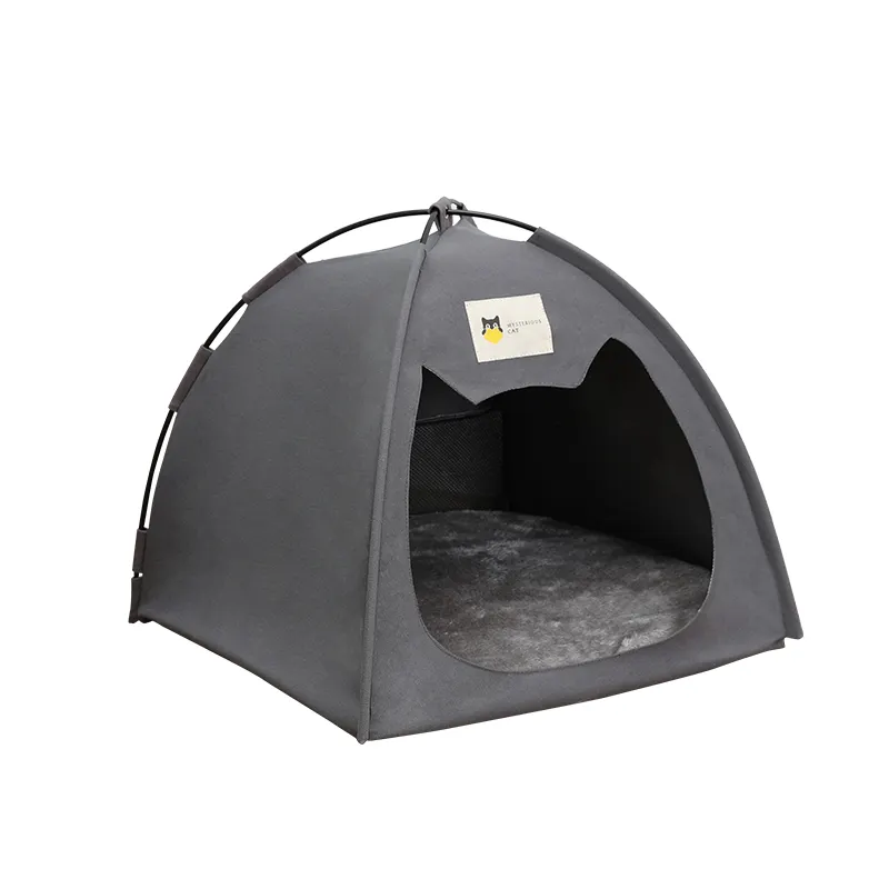 Pet Camping Tent Impermeable for Cat Elastic Support Breathable Fabric Conical Pet Cat Bed Tent