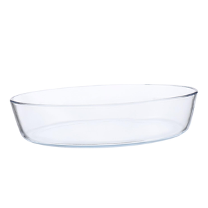 Plat à four en verre transparent de grande taille de forme ovale pour fours à micro-ondes, usage domestique - Product Image 1