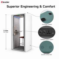 Cabine de bureau insonorisée, silencieuse, portable, modulaire, aménagée, pour un espace de travail professionnel, insonorisée
