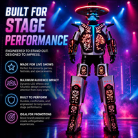 Costume de robot LED lumineux personnalisé en usine, nouvelle barre de diodes, tenue de performance Mecha portable pour fête d'anniversaire, pour adultes unisexe