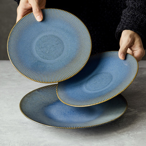 Bone China Nordic Wind Design Underglazed <b>Microwave</b> Dishwasher & Oven Safe Large Soup/Noodle Bowls & Plates <b>Set</b> Utensils Kit - Product Image 3