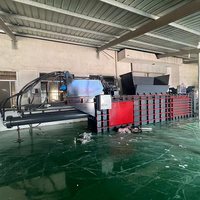 Presse à balles hydraulique horizontale pour le recyclage, économe en énergie, avec corps en acier robuste, pour le compactage de bouteilles en plastique PET