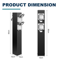 Prise électrique étanche IP66 en acier inoxydable 304, 20A, double colonne d'alimentation RV avec 2 prises pour grand camping