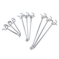 Crochets antivol en métal pour présentoirs d'épicerie, revêtement poudré 4 mm, crochets légers pour présentoirs, vente directe usine